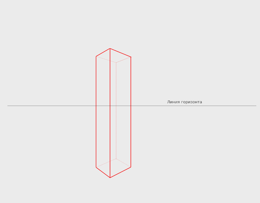 Параллелепипед в перспективе построен.